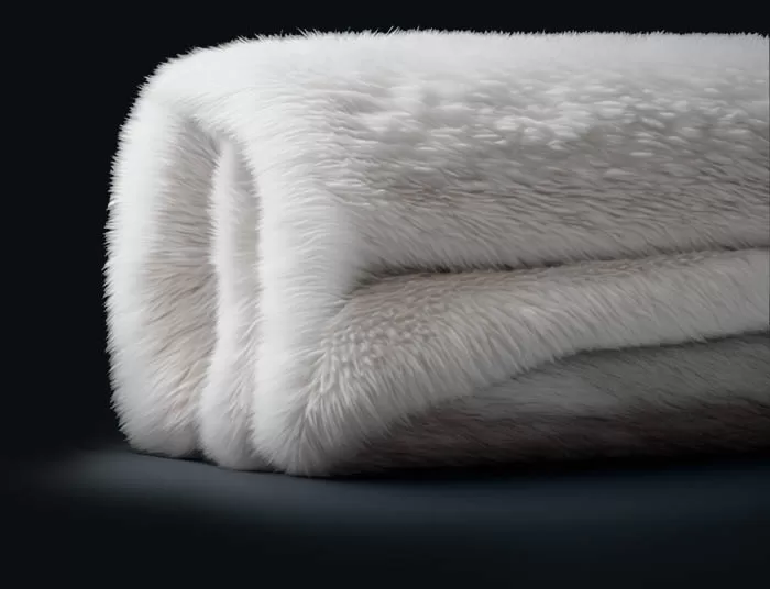 Arctic White Wolf Faux Fur Throw Fenrir Throws